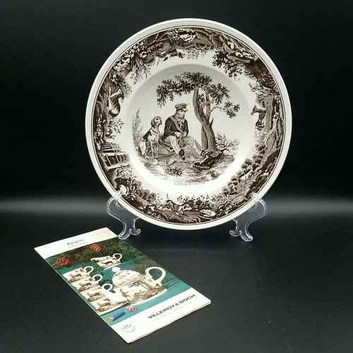 Ciotola per zuppa Villeroy & Boch Angiò piatto profondo/rivestito scena di caccia Germania vintage