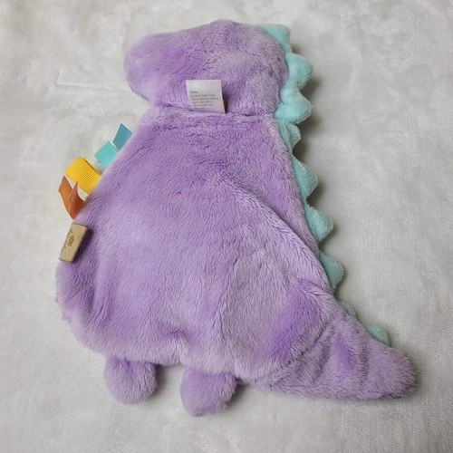 Itzy Ritzy Plush Purple Dinosaur Teething Toy Lovey With Heart Silicone Teether - Picture 5 of 9