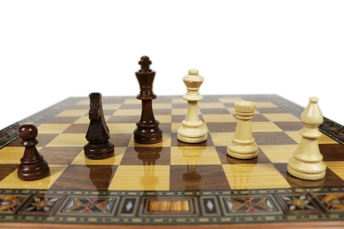 Holz Backgammon/Schach Brett inkl. Holz Steine&Figuren BK510 F - Bild 9 von 9