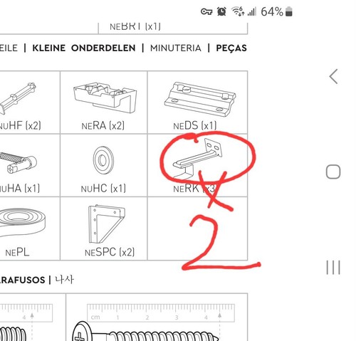 KETER  ARTISAN SHED REPLACEMENT  PARTS NEDPC X2 NERK X2 METAL BRACKETS - Picture 4 of 4