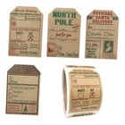 Natural Kraft from Santa Claus Stickers – 2 x 3 Inch Vintage Christmas Gift 