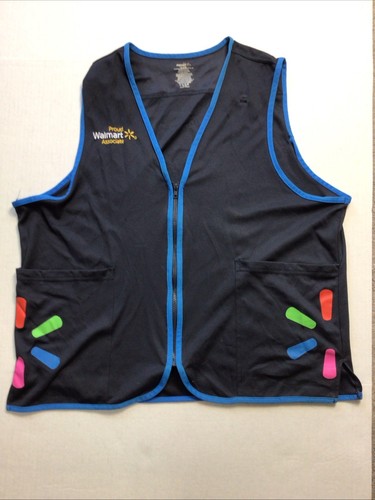 Walmart Proud Associate Uniform Vest Adult Gray Blue Spark Unisex Extra Large