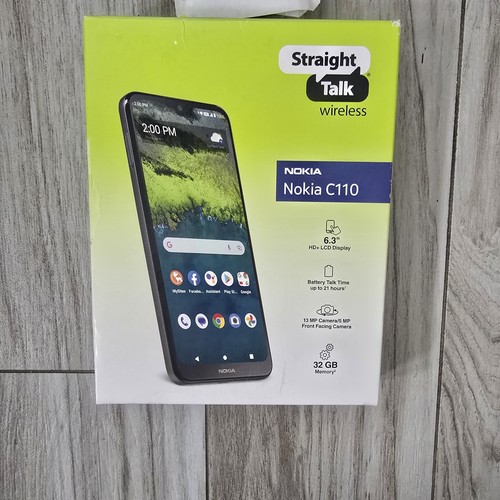 New & Sealed - Straight Talk Nokia C110, 32GB, Grey Prepaid Smartphone - Picture 1 of 2