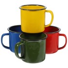  3 Pack Drinking Cups Metal Coffee Mug Portable Milk Enamel Juice