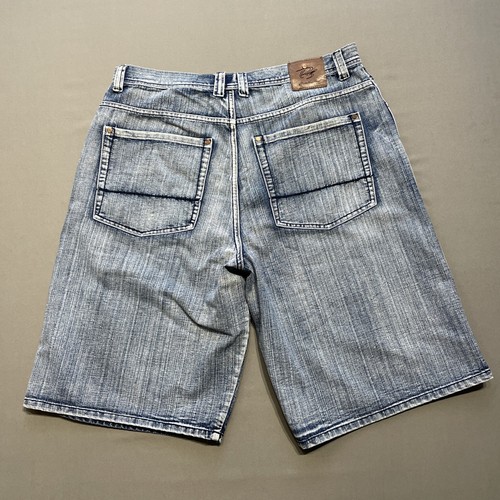 VINTAGE PJ Mark Shorts Men 40 Blue Denim Jeans Baggy Long Loose Urban Street Y2K - Picture 2 of 11