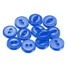 50pcs Sapphire Blue Round Sewing Buttons 9mm Resin 2-Hole Fish Eye Craft Button
