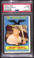 1959 Topps #564 Mickey Mantle HOF AS PSA 6 EXMT C98366