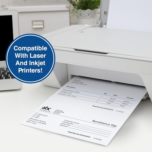 3-Inch Perforated Paper 8.5x11 White 500 Sheets for W-2 1099 Print - Picture 10 of 11