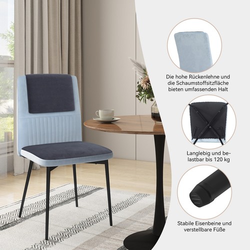 Puluomis 2/4/6/8er Esszimmerstuhl Küchenstuhl Polsterstuhl  mit Rückenlehne - Bild 6 von 16