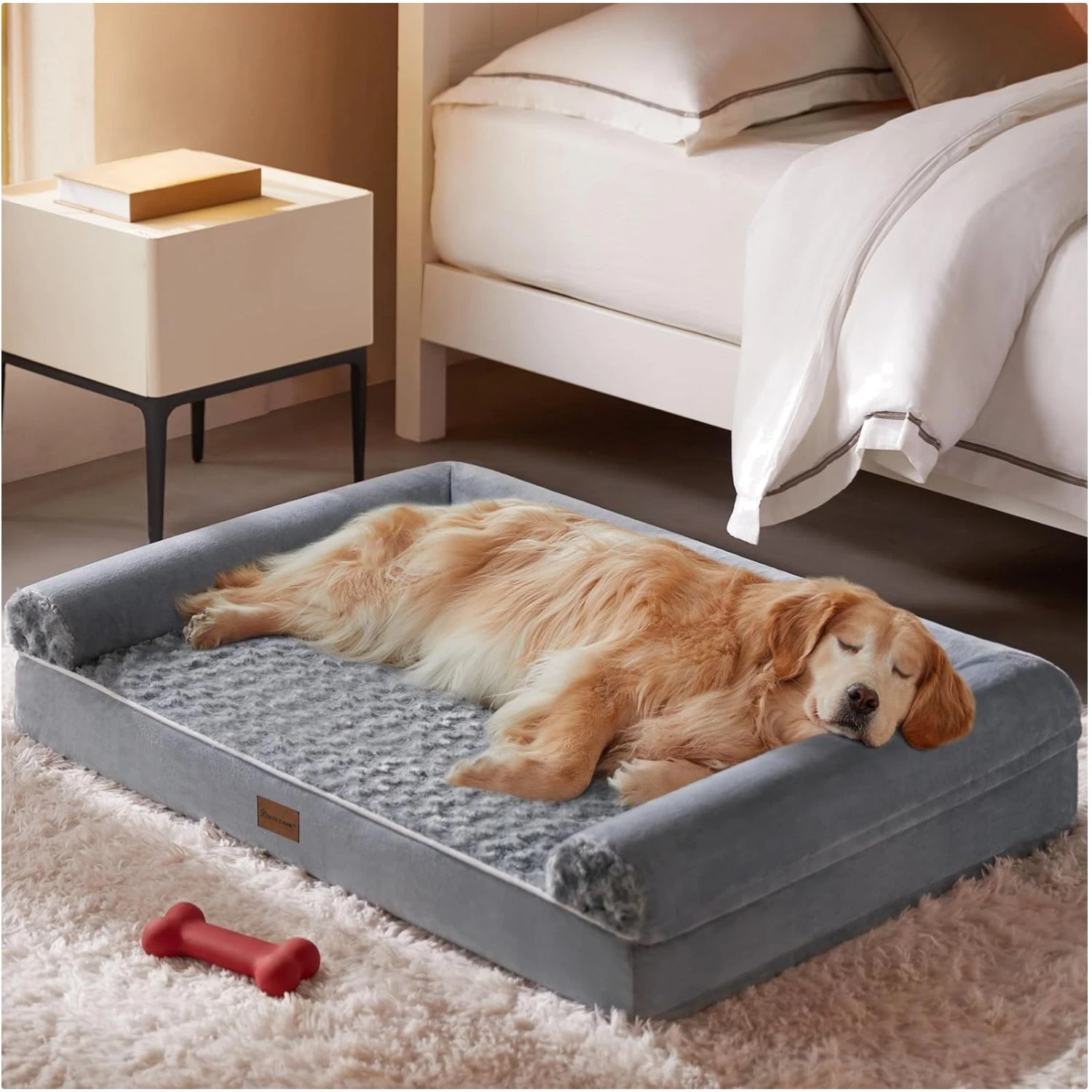 Large Orthopedic Couch Pet Bed with Removable Washable Cover & Waterproof Liner