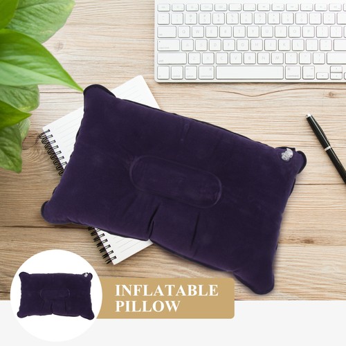 Cojín de almohada inflable para exteriores para almohadas de viaje playa flocado - Imagen 3 de 12