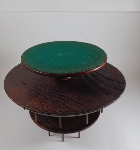 Antique Victorian Oak Treen Rotating Sewing Thread Spool Holder Caddy - Picture 15 of 23