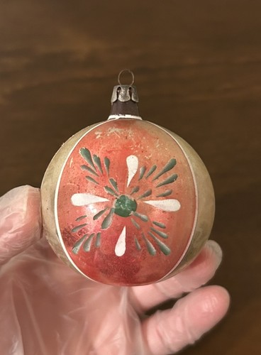 VTG Box (12) Germany & Poland Hand Painted Blown Glass 2.5” Christmas Ornaments - Picture 10 of 23