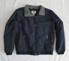Vintage LL Bean Men's Bomber Coat / Jacket, Fleece Lined, Navy Blue -Size Large