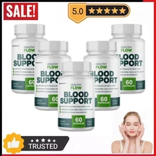 1~5x Healthy Flow Blood Support Formula,Cardiovascular Circulation - 60 Capsules