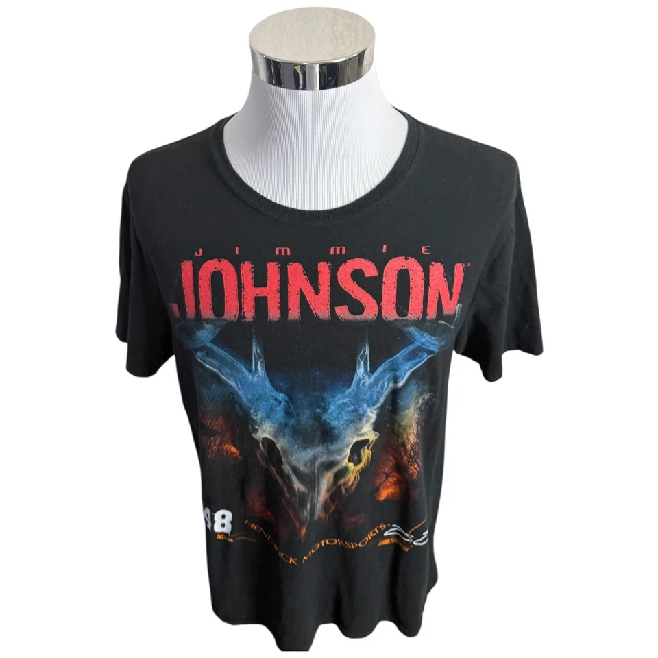 Camiseta Jimmie Johnson Para Hombre Talla Grande L Negra Nascar Hendricks Racing Foto 2 de 4