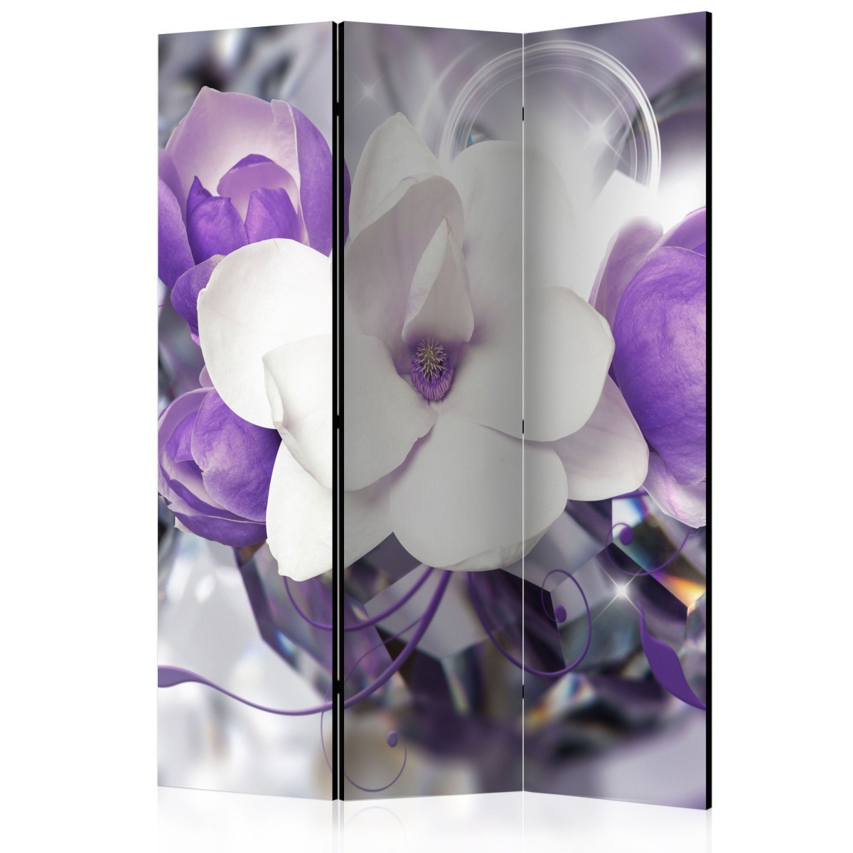 Paravent 3 volets Purple Empress pour cacher le vis-à-vis d'un studio