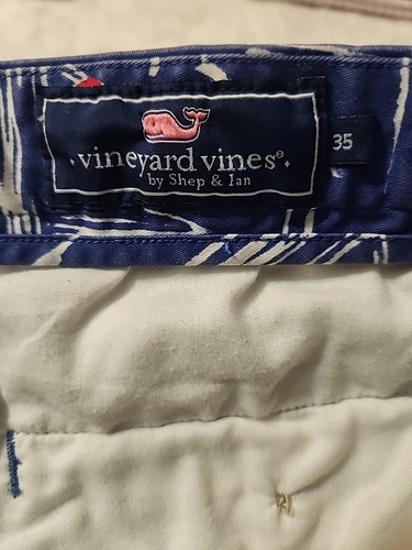 Vineyard Vines Breaker Shorts Mens Sz 35 Blue Chino Sailboats Nautical Ocean - Picture 5 of 7