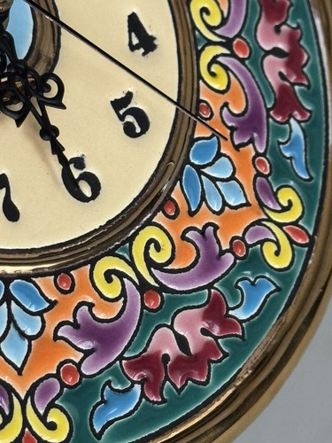 Cearco Spanien handbemalte Keramik Wanduhr 17 cm Triana Sevilla Kienzle Disney - Bild 15 von 19