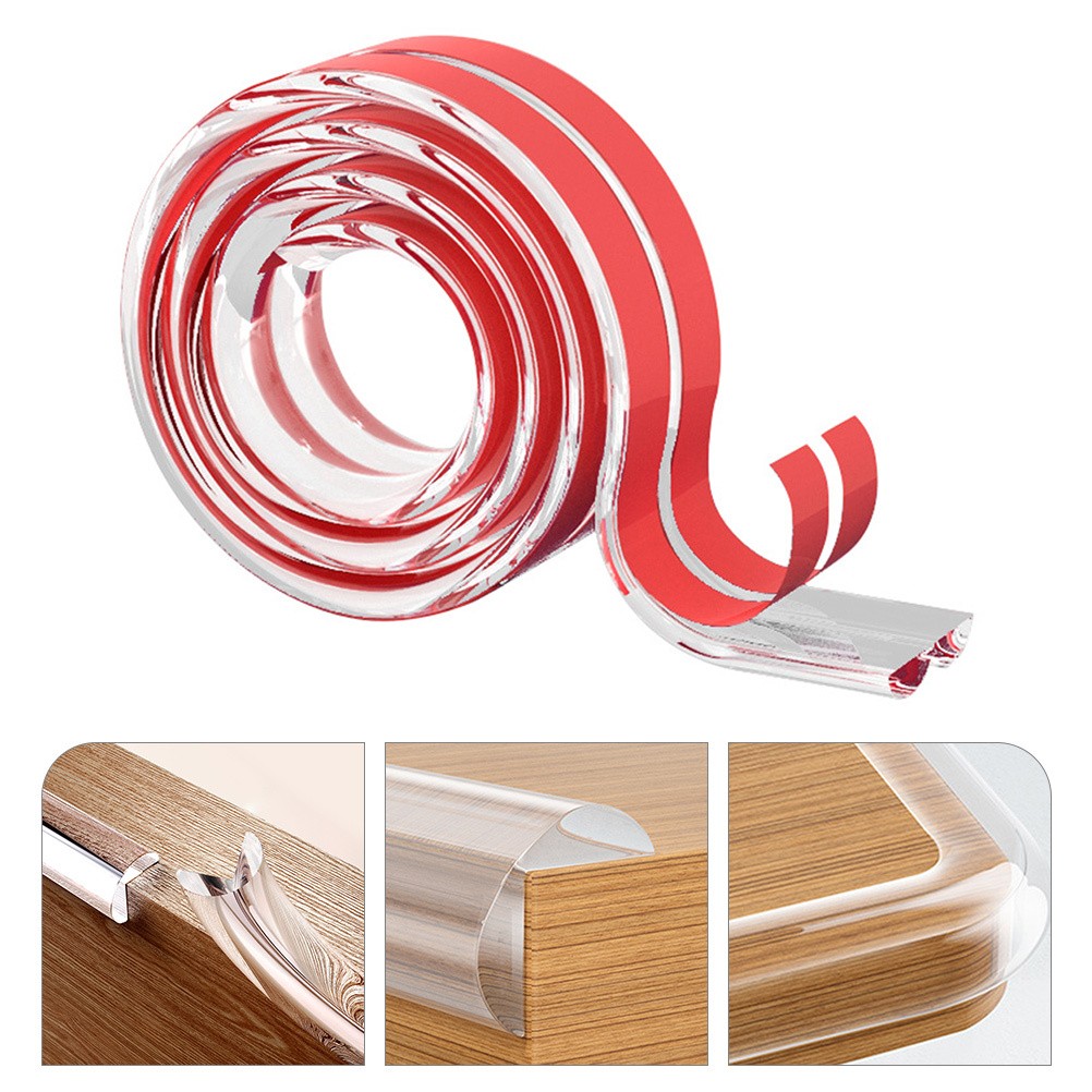 Protector de esquina de bebé con tira de parachoques para protectores de borde de mesa para niños