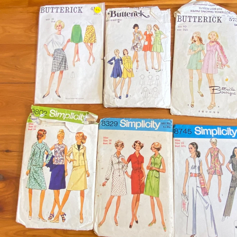 Vintage Sewing Patterns Bulk Lot 1960s 70s Butterick Simplicity NOT CHECKED - image 2 of 4