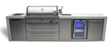 Mont Alpi 6 Burner Deluxe Island With Bev Center MAi805-DBEV