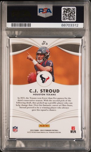 Panini Gold Standard Opulence Rookie CJ Stroud 2023 #OP8 PSA 8 - Imagen 2 de 2