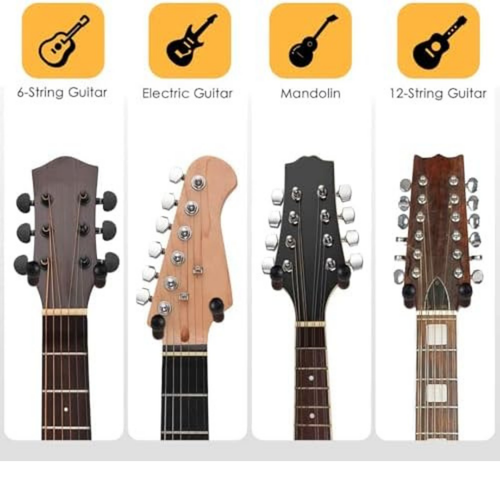 Guitar Wall Mount, 2 Pack Guitar Wall Hanger, Guitar Hanger Wall Hook Ho - Foto 3 di 10