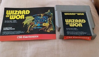 Wizard Of Wor ATARI 5200 Video Game Cartridge And Manual 1983 Vintage