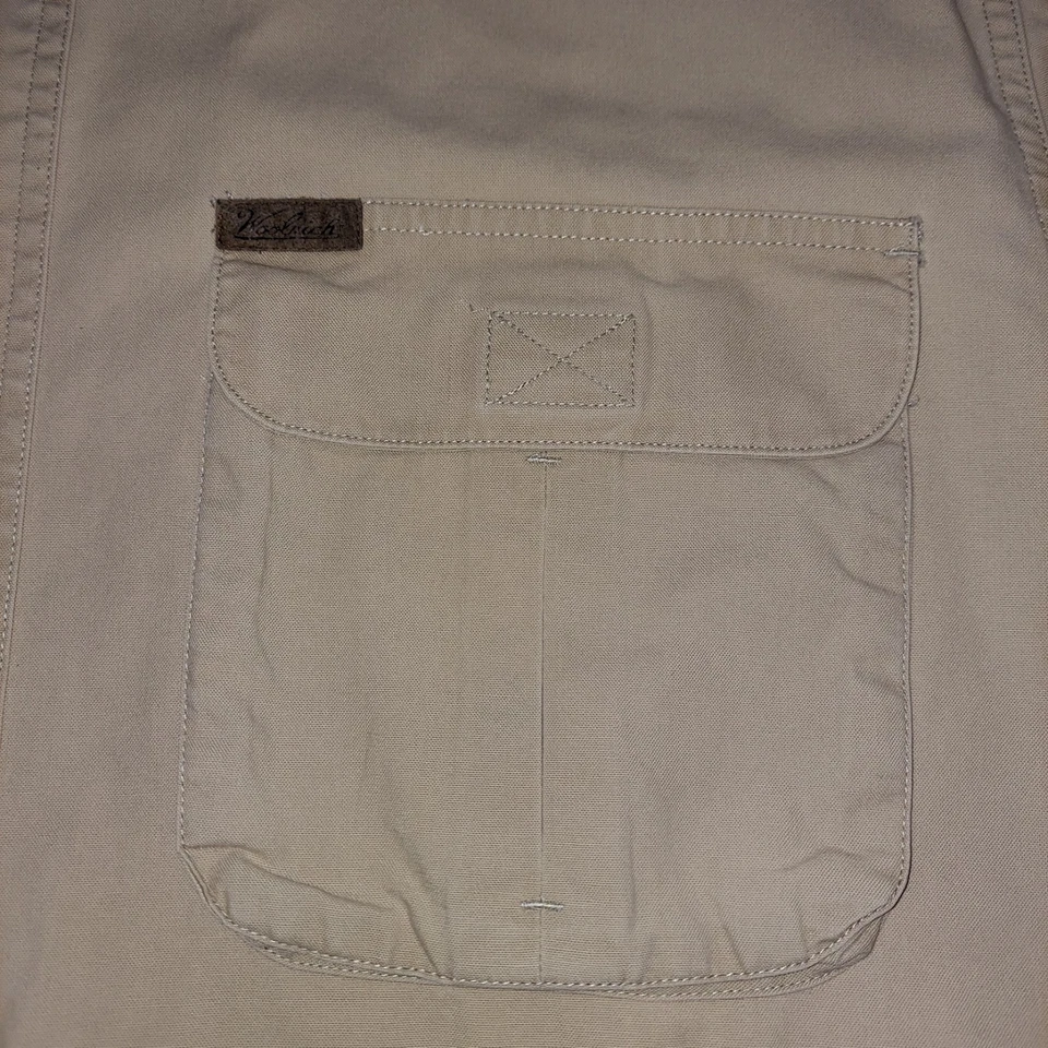 Woolrich Heavy Khaki Shirt Size Large Outdoor Long Sleeve Camping Fishing Hunt - Image 4 of 4