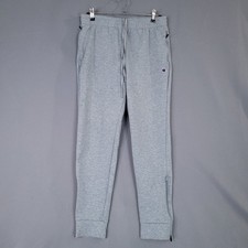 Champion Women's Heather Gray M Jogger Pants Drawstring Zipper Ankle Stretch