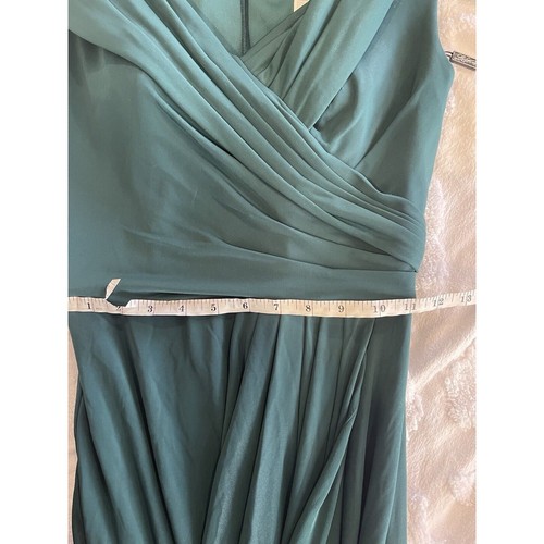 La Femme Ruched Emerald Green Jersey Column Gown NWT 4 $398 - Picture 6 of 6