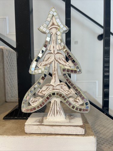 Albero di Natale Decorativo in Legno e Specchio 10” Made in India 2018 - Foto 8 di 10