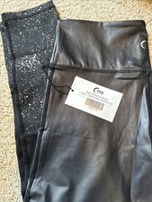 Zyia Active Black Reflective Metallic Light n Tight Hi-Rise 7/8 24'' Sz 8-10