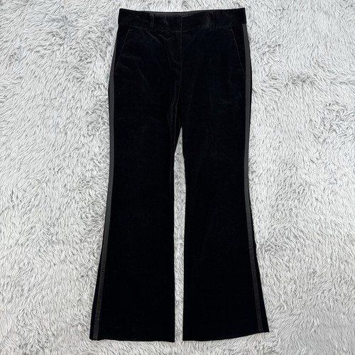 Theory Velvet Pants Women’s 2 Black Flare Leg Tuxedo Style Whimsigoth