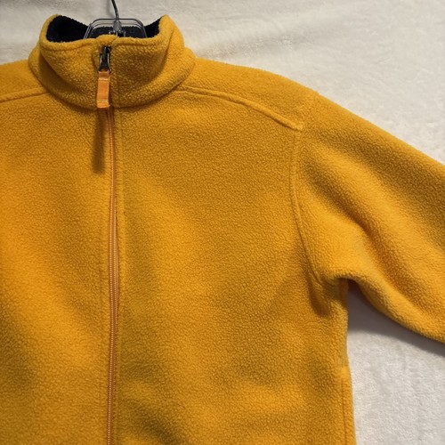LANDS' END Boy's Yellow Zip Up Fleece Jacket Medium 5/6 PolarTec Aircore-200 - Picture 5 of 16