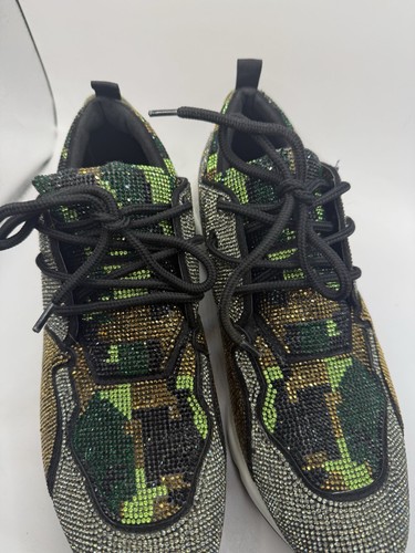Steve Madden Womens Cliff Sneakers Camo Print Size 11 Athletic Y2K Sparkly - Picture 2 of 11