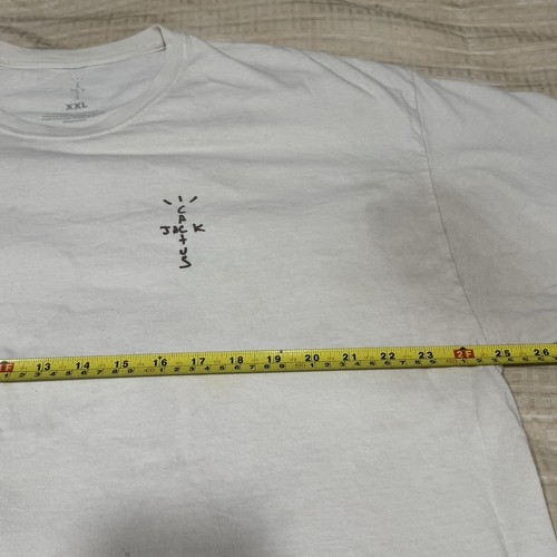 Cactus Jack Travis Scott Logo Beige Crew T-shirt Men's Size XXL 2XL - Picture 5 of 8