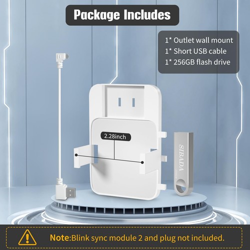 256GB USB Flash Drive, Outlet Wall Mount Holder for Blink Sync Module 2 with ... - Picture 7 of 9