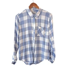 Rails Powder Blue Hunter Plaid Womens Button Up Top Size M Classic Capsule