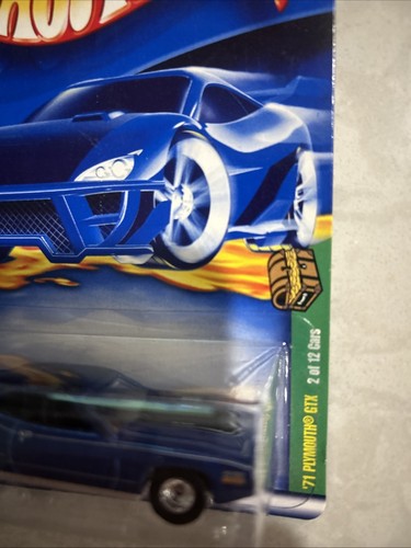 Hot Wheels #2 Treasure Hunt 2000 2/12 '71 PLYMOUTH GTX azul sellado nuevo en paquete - Imagen 2 de 4