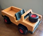 Vintage 1975 Fisher Price Safari Jeep Vehicle Orange Adventure People #304