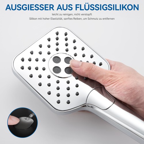 Ducha Ducha de Mano Grande, Cabezal de Ducha Ahorro de Agua de Alta Presión con Manguera - Imagen 6 de 13