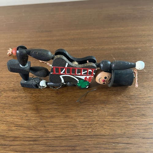 Vintage Austrian Wooden Chimney Sweep Jumping Jack Toy 1950s Hand Painted E6 - Bild 10 von 14