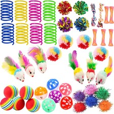 46 PCS Cat Toys for Indoor Cats, Kitten Toys with Cat Spring Toy, Mint Catnip...