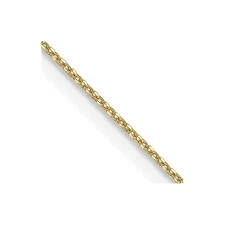 10k Yellow Gold .6mm Diamond-Cut Round Open Link Cable Chain Necklace