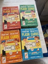 Vintage Milton Bradley New Math Flash Cards 1965 4 Boxes