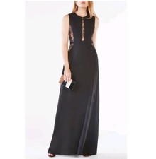 BCBGMAXAZRIA Gown 4 Maxi Formal classic Elegant Evening goth Lace Gala Wedding 