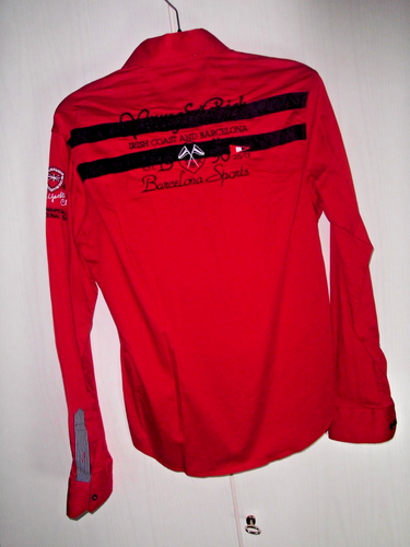 K005 Young & Rich Herren Hemd Club Polo Exklusiv Langarmhemd weinrot Gr. XL - Bild 3 von 4