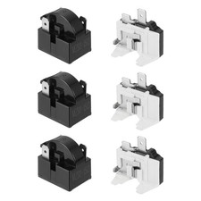 3 Set PTC Refrigerator Starter Relay 15 Ohm 3 Pin and 1/6HP Overload Protector